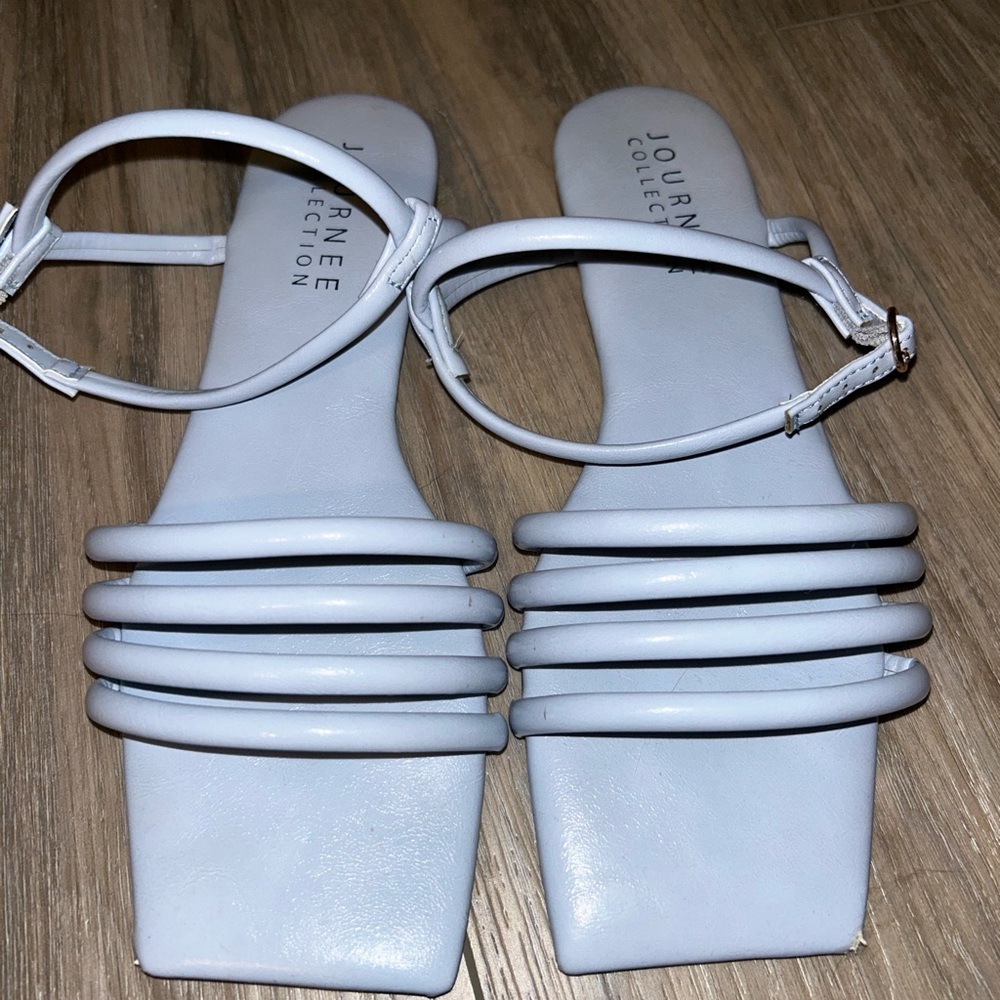 DSW Journee Collection White Strappy Sandals